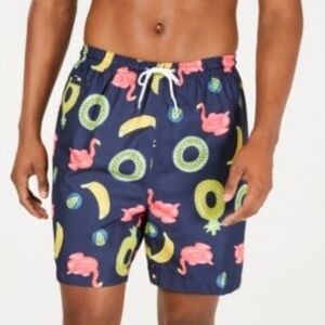 Macy's Trunks Surf & Swim Co Navy Blue Pool Float Beach Wear Trunks Small NWT